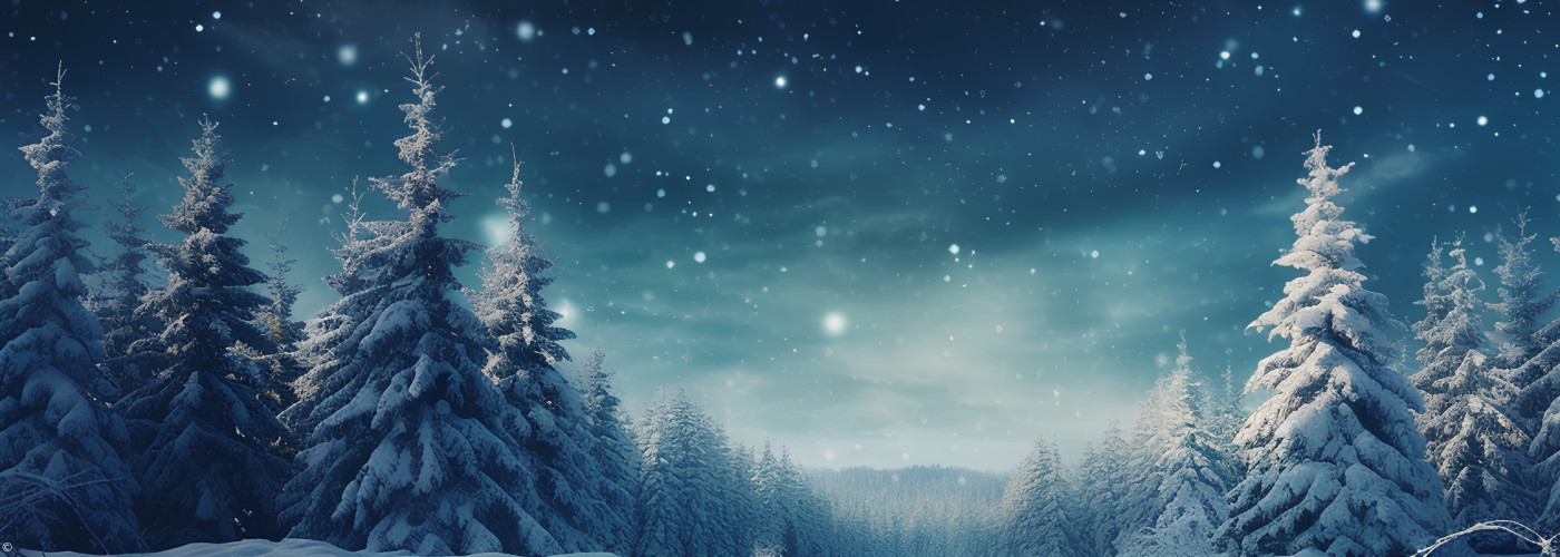 Bild eines verschneiten Waldes