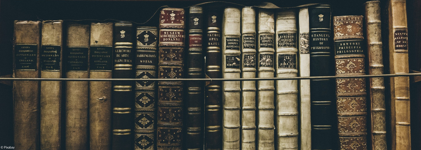 alte Bücher in einer Bibliothek